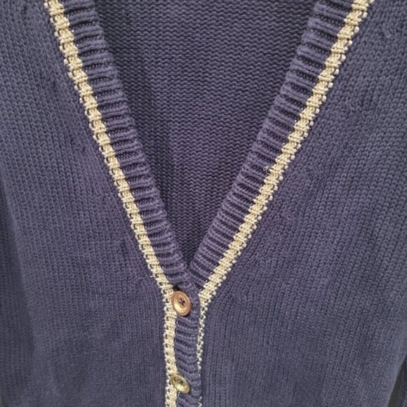 Juicy Couture y2k navy gold trim cardigan - Picture 4 of 10